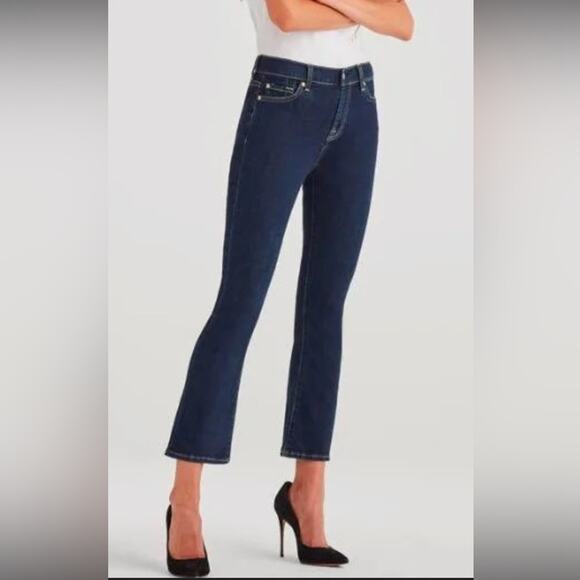 7 FOR ALL MANKIND women’s size 31 high waist slim kick b (air) slimming stretch - Picture 2 of 16